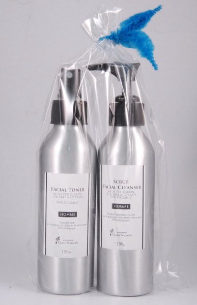 Photo1: Scrub Facial Cleanser & Facial Toner -HOMME- (1)