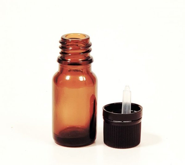 Photo1: 10ml Amber Glass Bottle with Dropper (Tamperproof) (1)