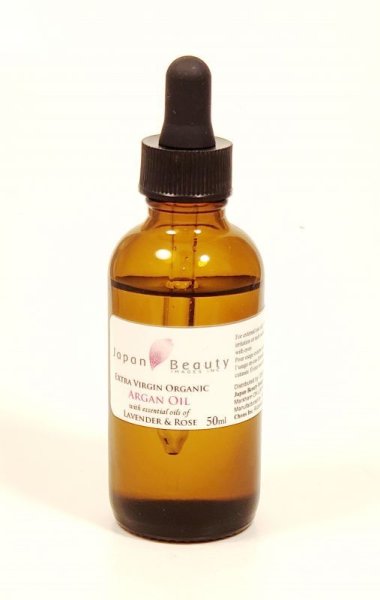 Photo1: Argan Oil (Extra Virgin) with Lavender & Rose 50ml (1)