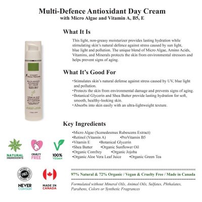 Photo1: Multi-Defence Antioxidant Day Cream with Micro Algae and Vitamin A, B5, E 