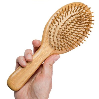 Photo1: Bamboo Hair Brush (for healthier hair & scalp)